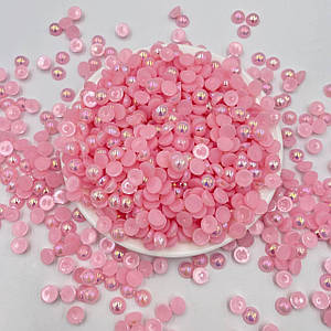 Напівнамистини / Напівперли / Ø-8мм / Упаковка 20 грам ≈ 150 шт / Рожевий з АБ