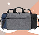 Сумка для ноутбука Bagmax синя 14" Переноска для ноутбука 14 дюймів Плоска синя сумка для ноутбука Тканинна сумка, фото 8