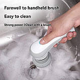 Електрична щітка для прибирання Electric cleaning Brush 5 в 1 з насадками акумуляторна, універсальна, фото 5