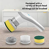 Електрична щітка для прибирання Electric cleaning Brush 5 в 1 з насадками акумуляторна, універсальна, фото 2