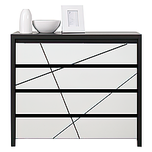 Комод в спальню з ДСП/МДФ KOM4S Каспіан Gerbor Венге магія/Білий сніг