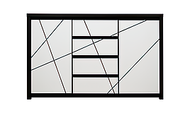 Комод в спальню з ДСП/МДФ KOM2D4S Каспіан Gerbor Венге магія/Білий сніг