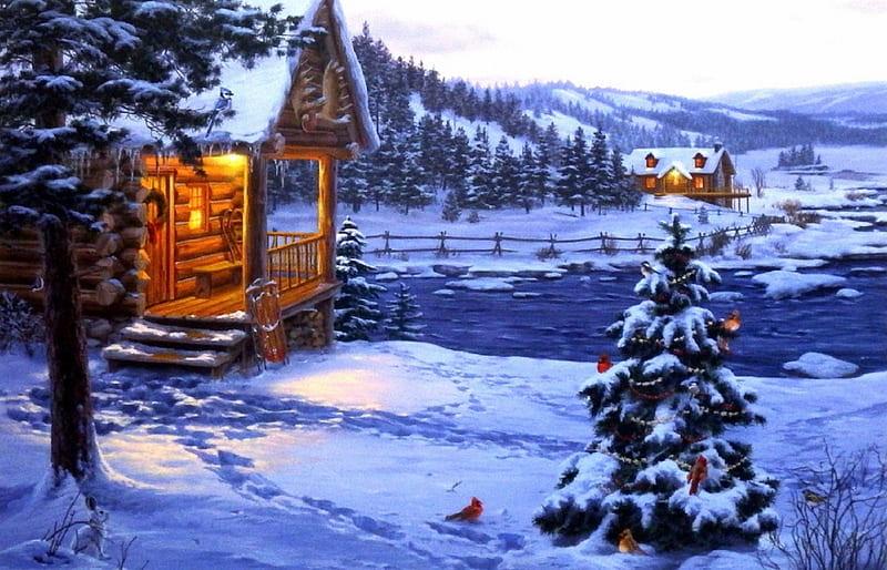 Алмазна мозаїка на підрамнику картина стразами 40х50 см DIY Зима (SGLE 71130 - F)