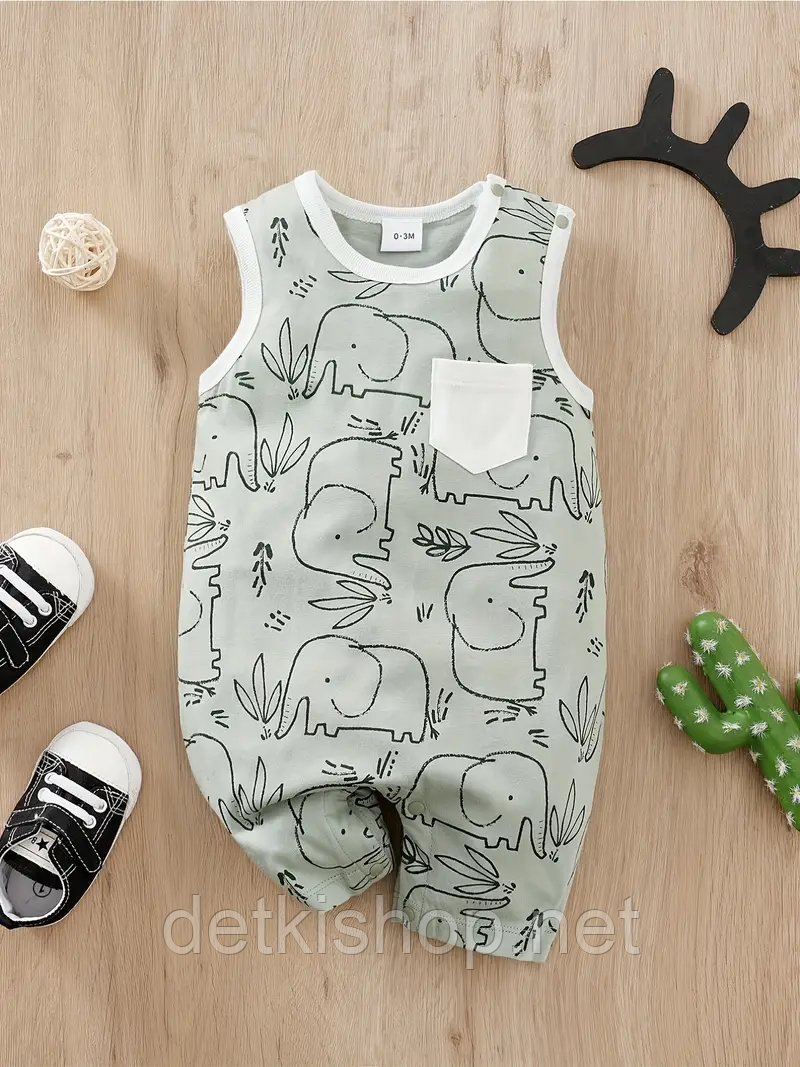 Дитячий літний ромпер маєчка пісочник для хлопчика, фото 1