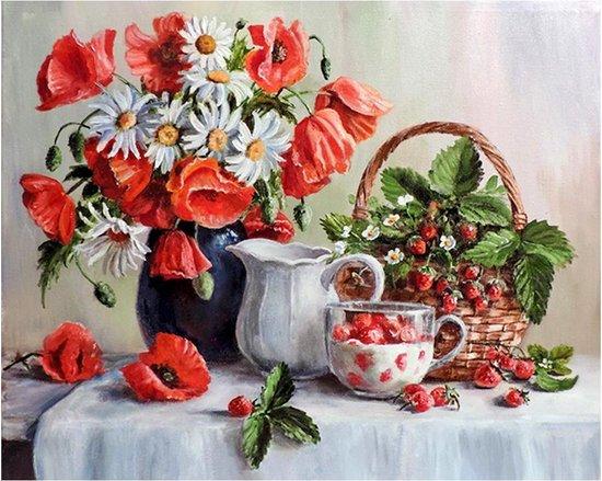 Алмазна мозаїка на підрамнику картина стразами 40х50 см DIY Квіти (SGLE 70664 - F)