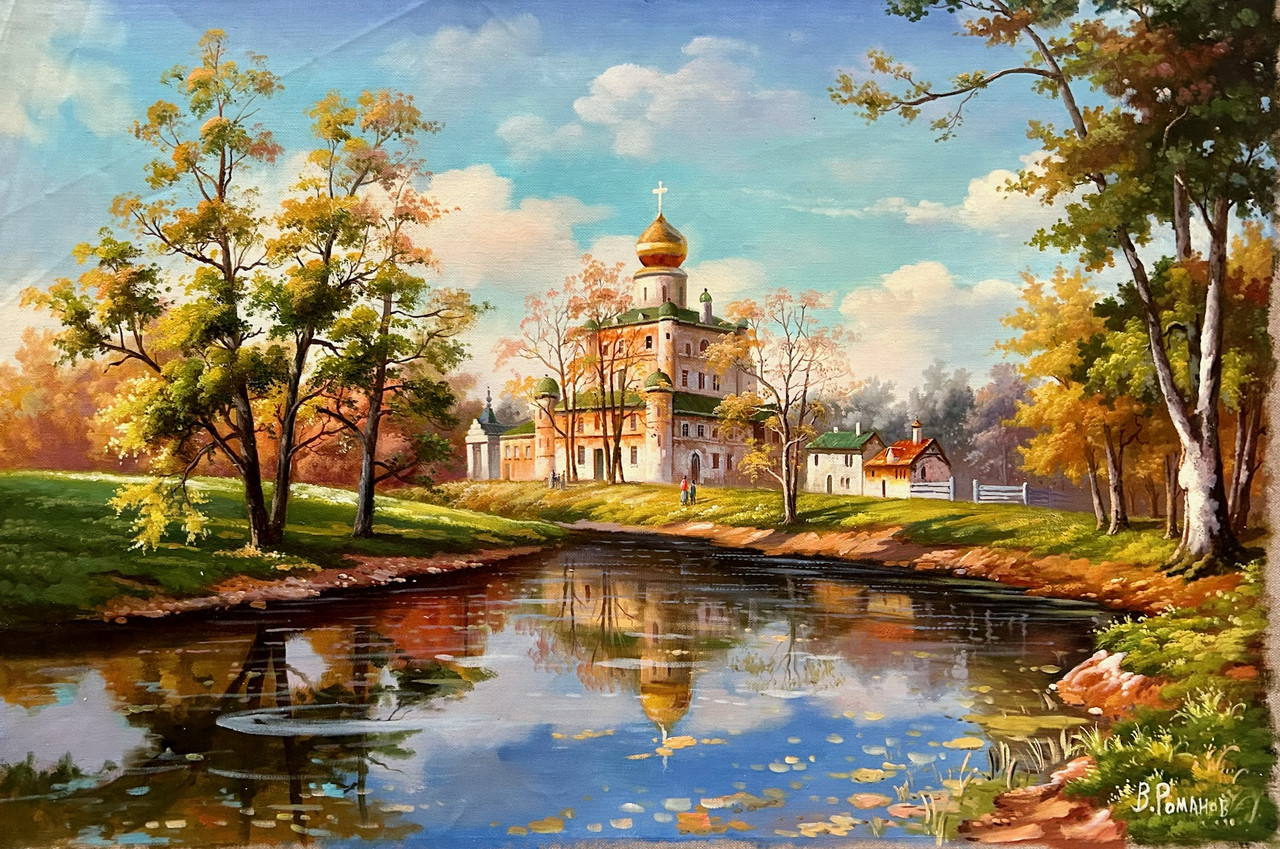 Алмазна мозаїка на підрамнику картина стразами 40х50 см DIY Ставок (SGLE 71836 - F)