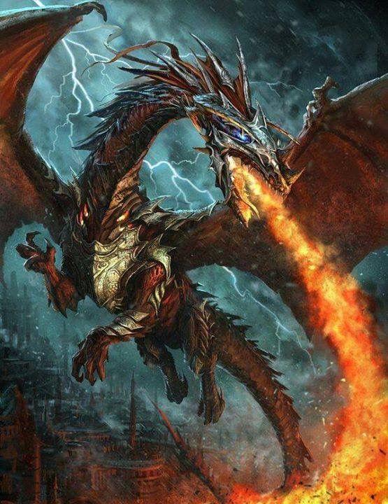 Алмазна мозаїка на підрамнику картина стразами 40х50 см DIY Дракон (SGLE 71989 - F), фото 1