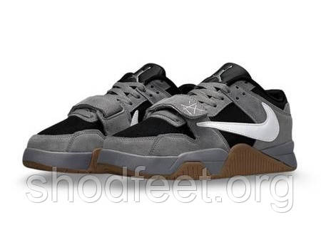 Кросівки чоловічі Travis Scott x Nike Jordan Cut The Check Grey, фото 1