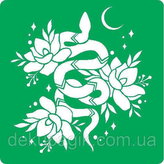 Трафарет багаторазовий самоклейний SN_03, 10х10см, фото 1