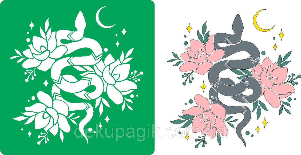 Трафарет багаторазовий самоклейний SN_03, 15х15см, фото 1