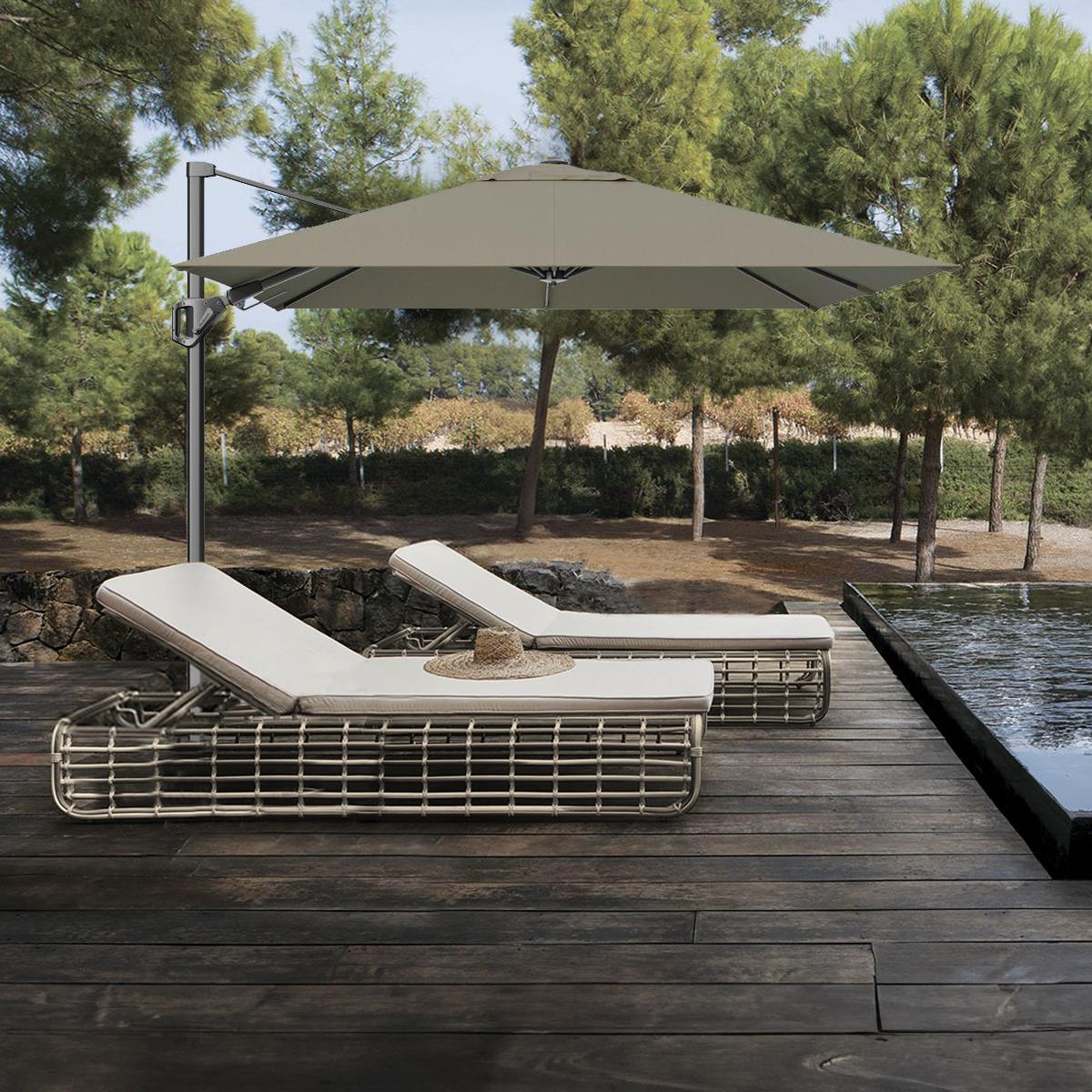 Комплект садових меблів з 2-х шезлонгів Skyline Design і парасольки Platinum, фото 1