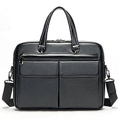 Чоловіча шкіряна сумка портфель для документів Marrant — чорний