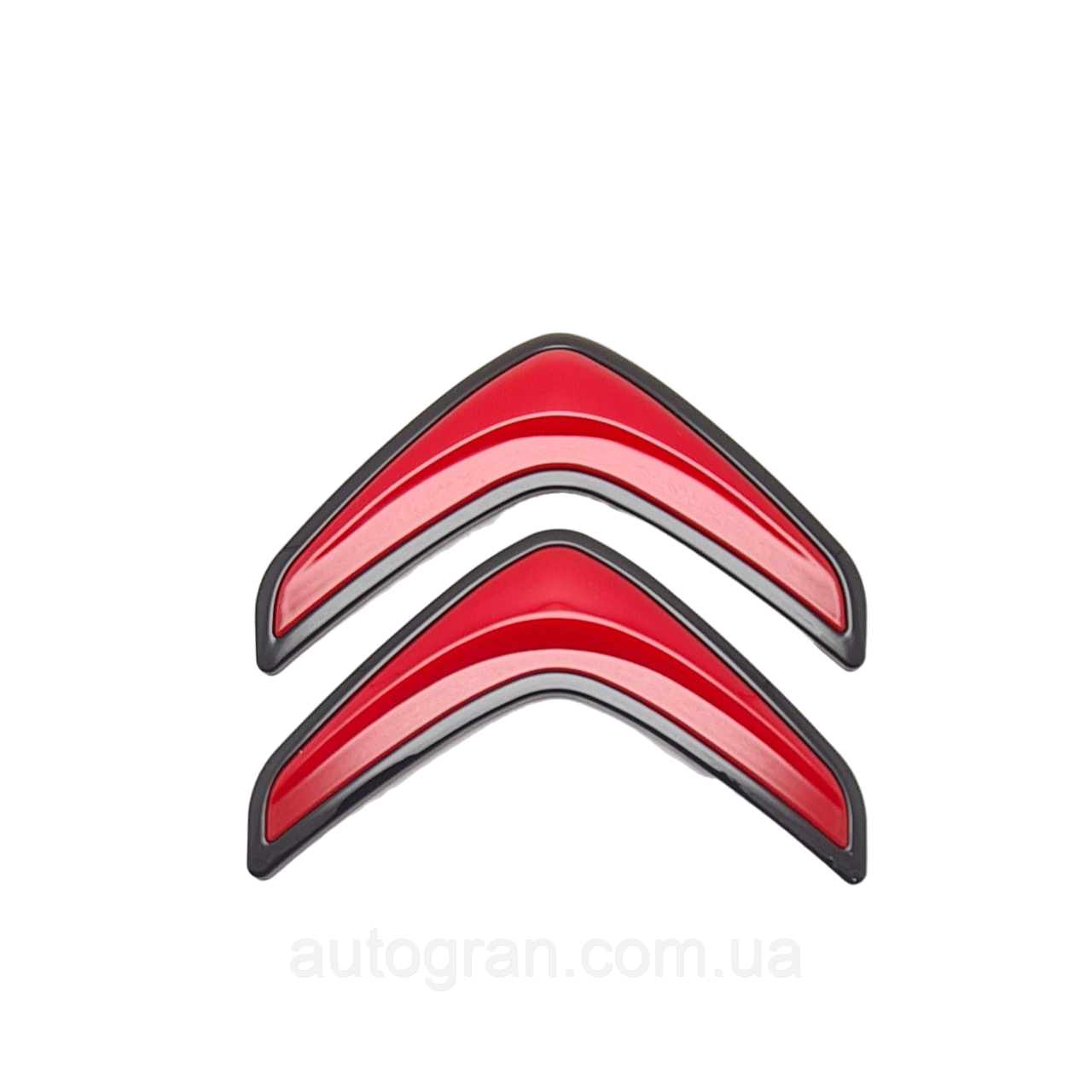 Емблема кузова та решітки радіатора Citroen 11,5см*10,5см новий тип чорно-червона