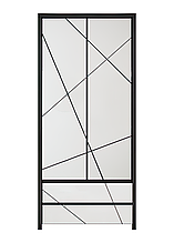 Шафа розпашна у спальню з ДСП/МДФ SZF2D2S Каспіан Gerbor Венге магія/Білий сніг