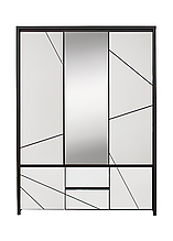 Шафа розпашна у спальню з ДСП/МДФ SZF5D2S Каспіан Gerbor Венге магія/Білий сніг