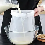 Мішок нейлон для молока творога сиру солода фільтр 20х30 см УСІ РОЗМІРИ соєвого оріхового молока бульону соку, фото 2