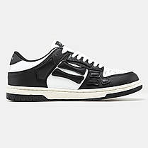 Чоловічі Кросівки Amiri Skel Top Low Black White / Амірі Скел Топ Низькі Чорні з Білим, фото 3