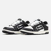 Чоловічі Кросівки Amiri Skel Top Low Black White / Амірі Скел Топ Низькі Чорні з Білим, фото 4