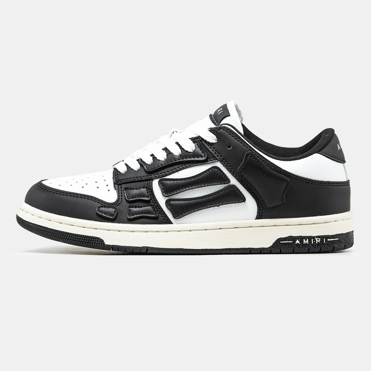 Чоловічі Кросівки Amiri Skel Top Low Black White / Амірі Скел Топ Низькі Чорні з Білим