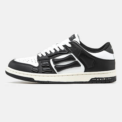 Чоловічі Кросівки Amiri Skel Top Low Black White / Амірі Скел Топ Низькі Чорні з Білим, фото 1