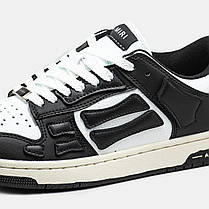 Чоловічі Кросівки Amiri Skel Top Low Black White / Амірі Скел Топ Низькі Чорні з Білим, фото 5