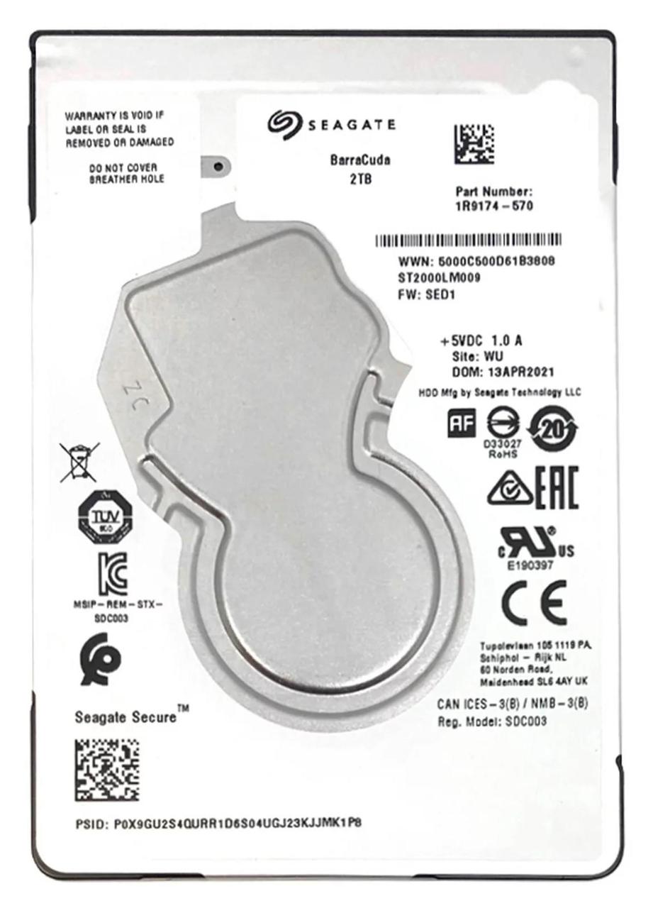 Жорсткий диск Seagate BarraCuda 2TB 5400rpm 128MB 2.5 SATA III (ST2000LM009 7065) Refurbished