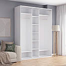 Шафа Купе (2) Шир від 1800 до 2400 мм., Вис 2400 мм., Гл 600 мм. + Дзеркало, фото 3