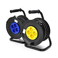 Подовжувач на котушці 25м (ПВС 2*2,5), 4 гнізда без заземлювального контакту, контактна група - латунь, ГОСТ, новий