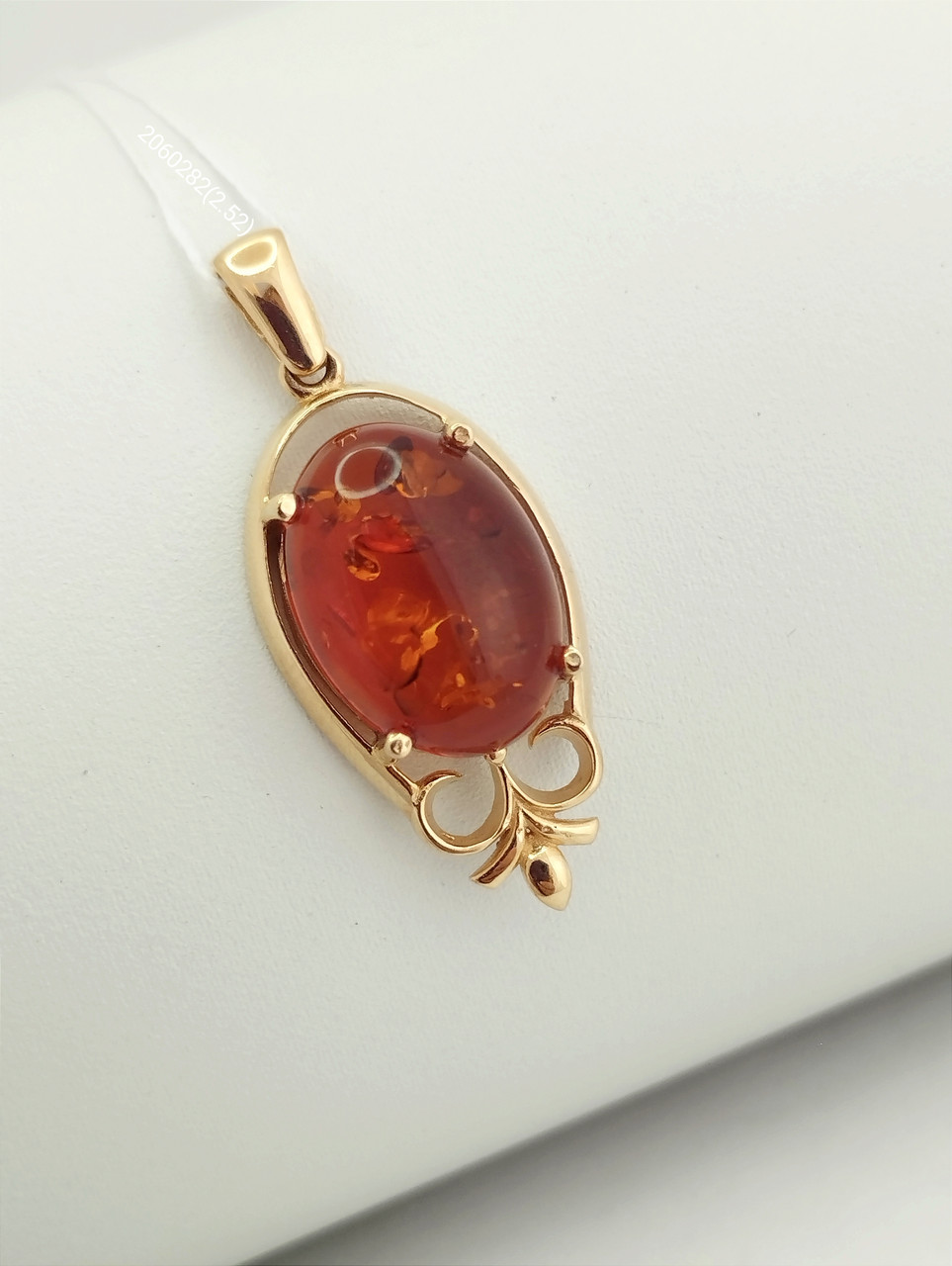 Золотий кулон із бурштином Ukr-gold, фото 1