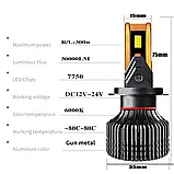 HB3 HB4 9005 9006 LED CSP 7750 CANBUS лампа 2 шт. ближнє-дальнє світло головна фара, фото 2