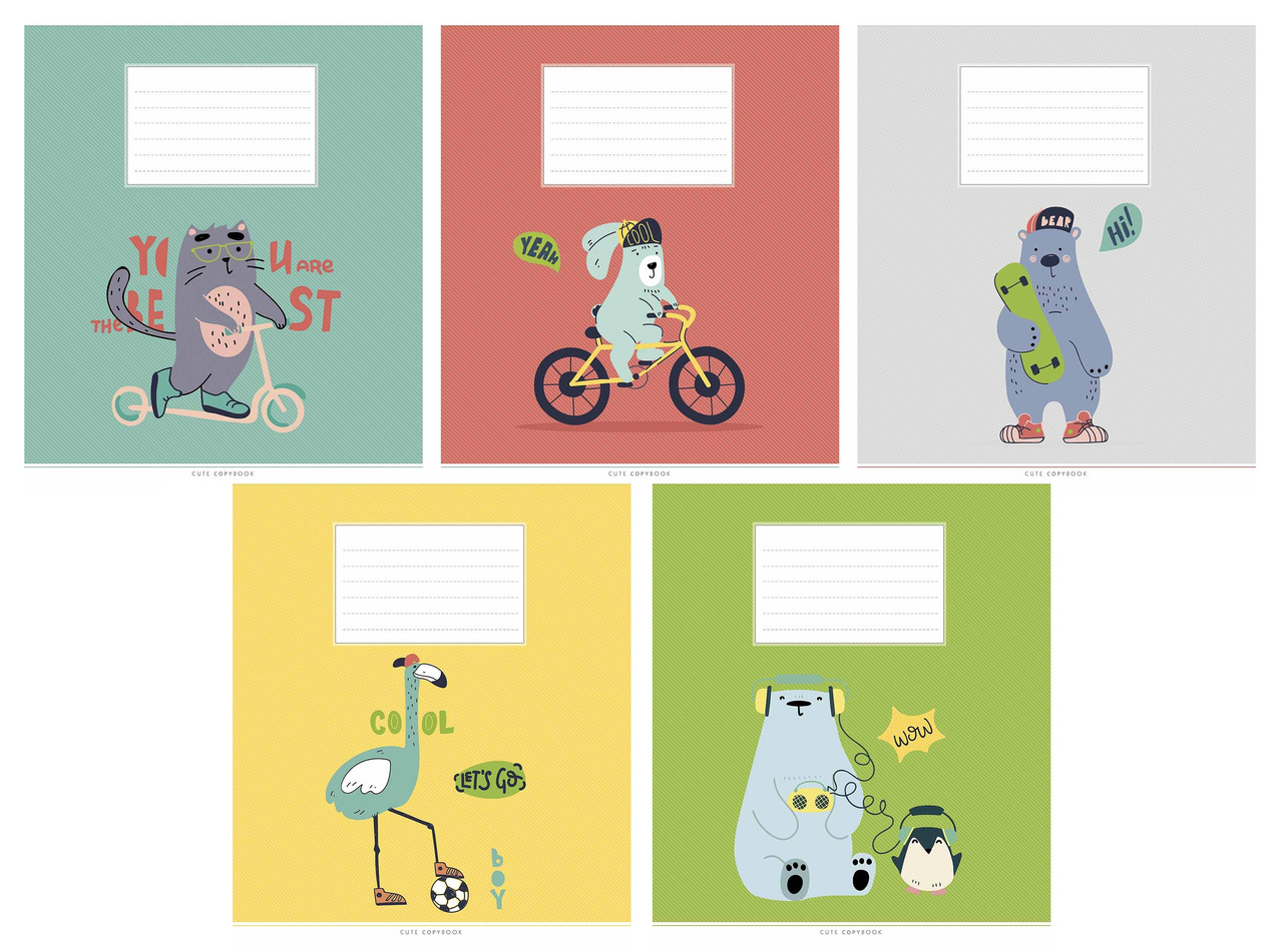 Зошит 12 арк коса виб УФ лак 3212 Cute copybook 2023 уні