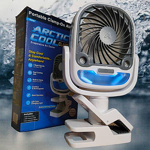 Вентилятор usb настільний з акумулятором на прищіпці, Портативний міні кондиціонер зі зволожувачем повітря