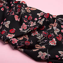 Тканина для одягу плательна Super soft 65 г/м2, легка, ніжна, поліестер шипшина чорна, фото 4