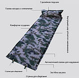 Самонадувний спальний килимок надувний каремат з подушкою Solve 185*70 - KT6003303-Blue, фото 8