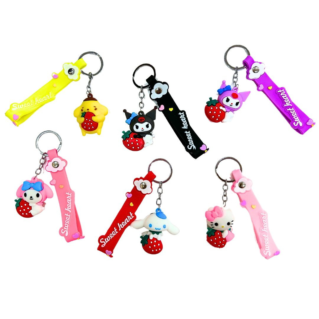 Брелок гумовий KeyChain Друзі Kuromi Sweet heart 4,5 см, асорті No1380, фото 1