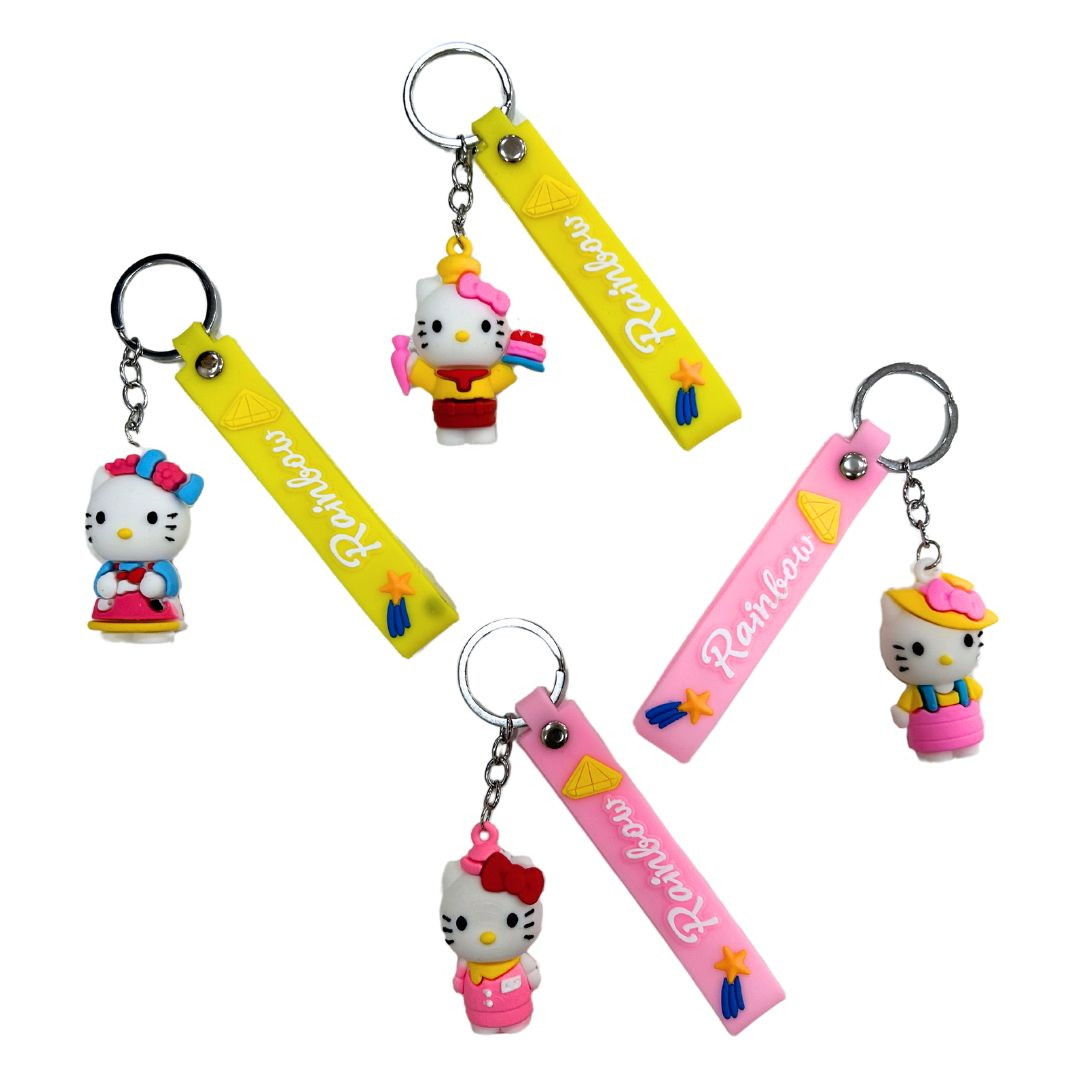 Брелок гумовий KeyChain Кішечка Кітті Rainbow 5 см, асорті No1430