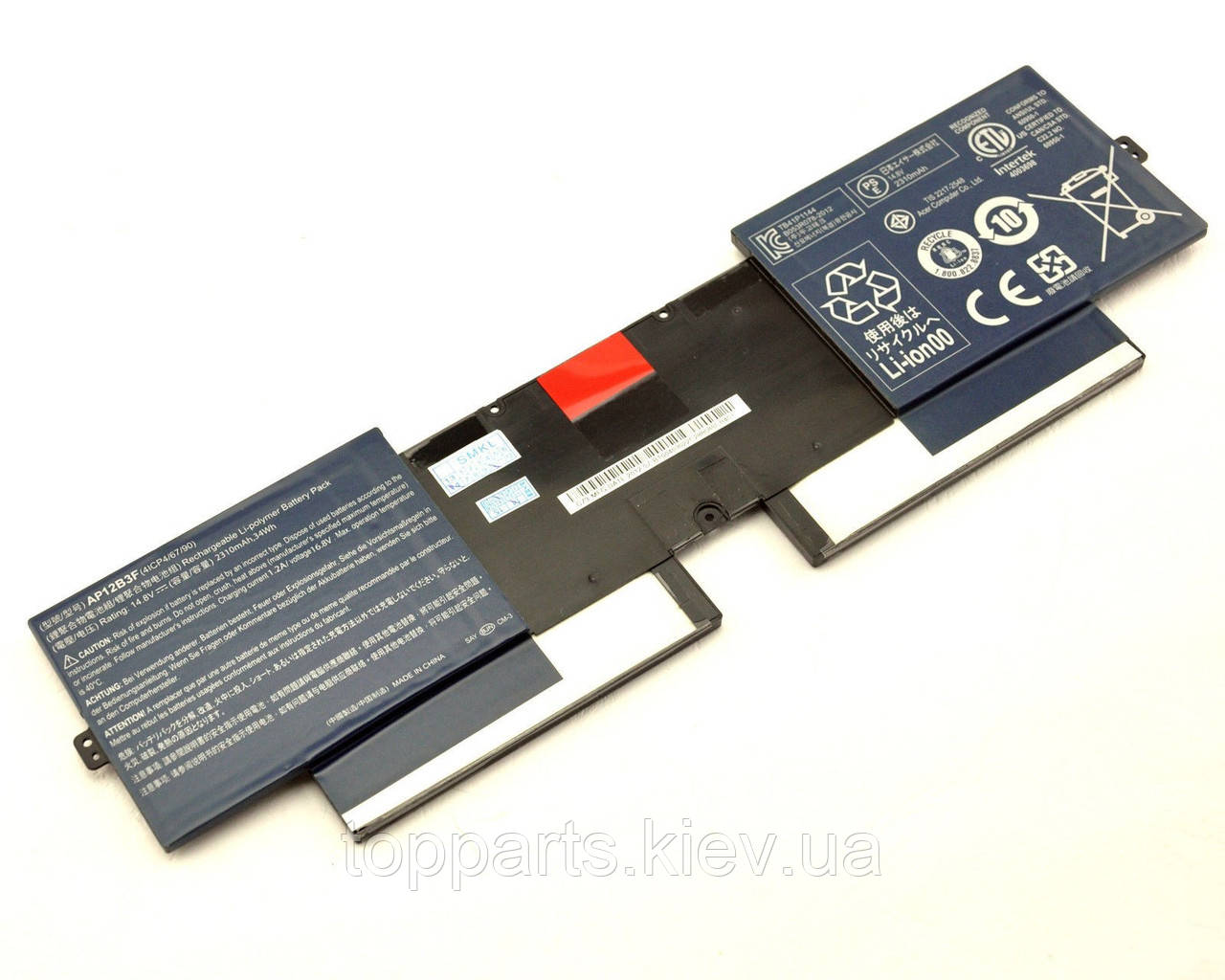 Батарея для ноутбука Acer AP12B3F Aspire S5, 2310mAh (34Wh), 4cell, 14.8 V, Li-Pol, чорний, ОРИГІНАЛЬНА
