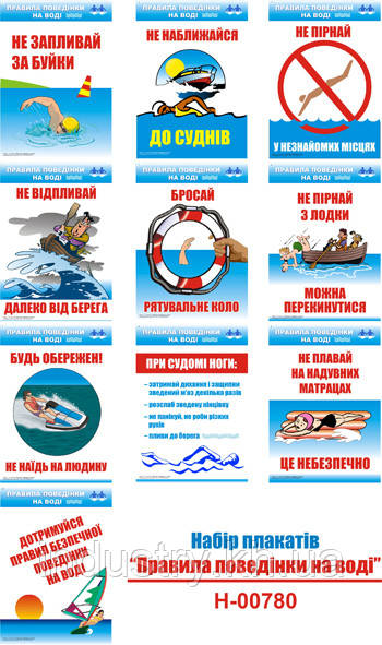 "Правила поведінки на воді" (10 плакатов, ф. А3)