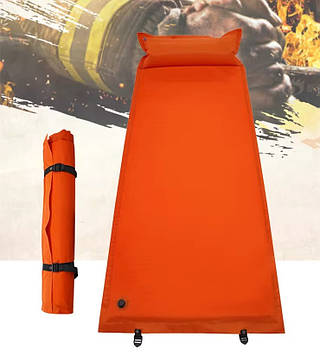 Самонадувний спальний килимок надувний каремат з подушкою Solve Orange 185*70 - KT6003318  PeremogaUA