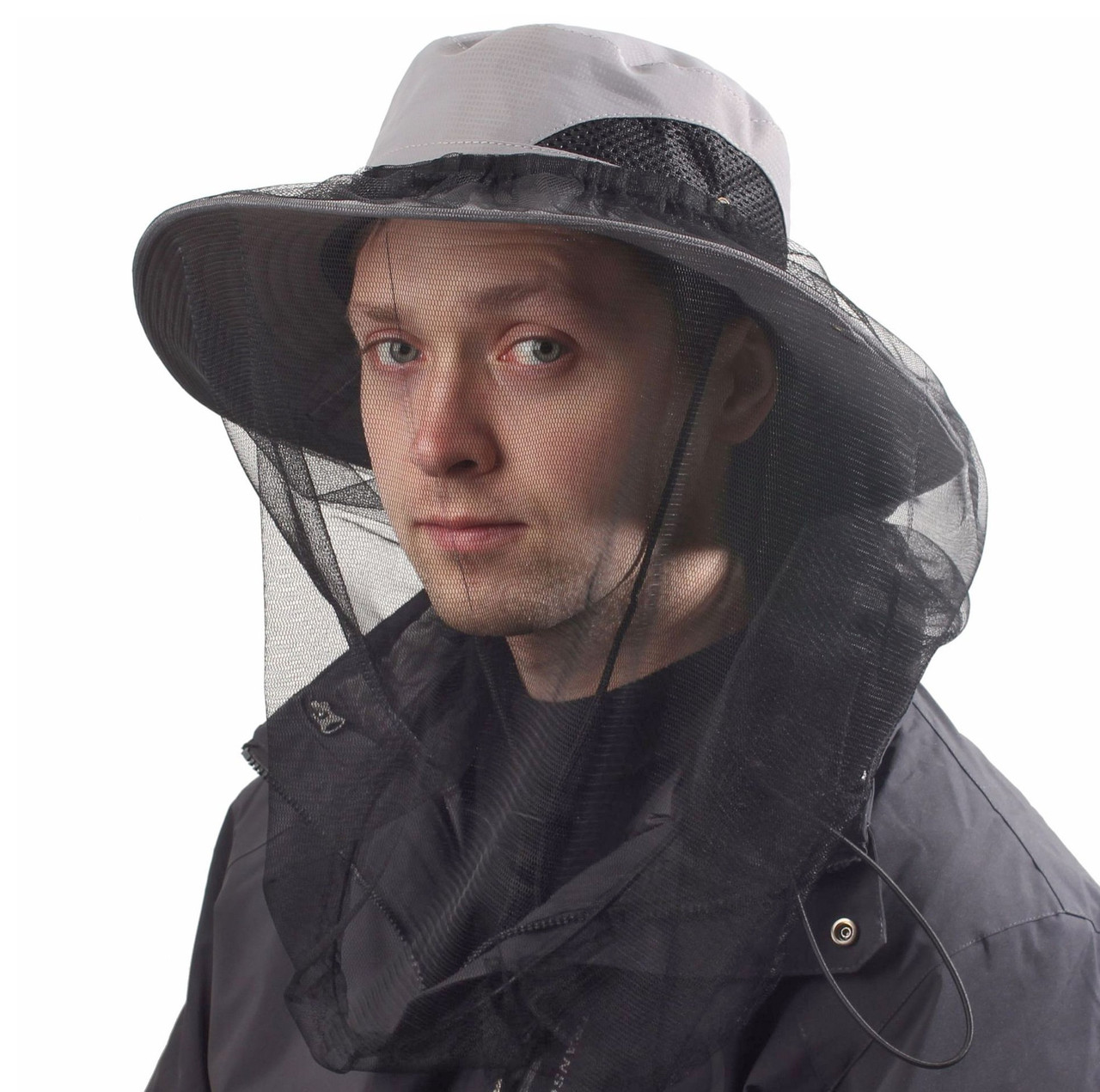 Капелюх із антимоскітною сіткою від комарів панама Anti Mosquito накомарник dark grey протимоскітка PeremogaUA, фото 1