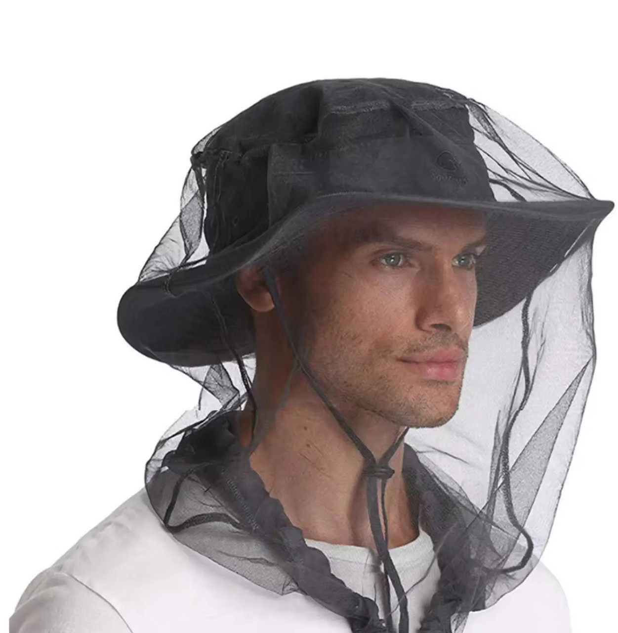 Антимоскітна сітка від комарів на голову Anti Mosquito накомарник для головних уборів проти москітка чорний peremogaua, фото 1