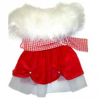 Одяг для собак, плаття новорічне, MonkeyDaze САНТА (Santa Dress), червоний