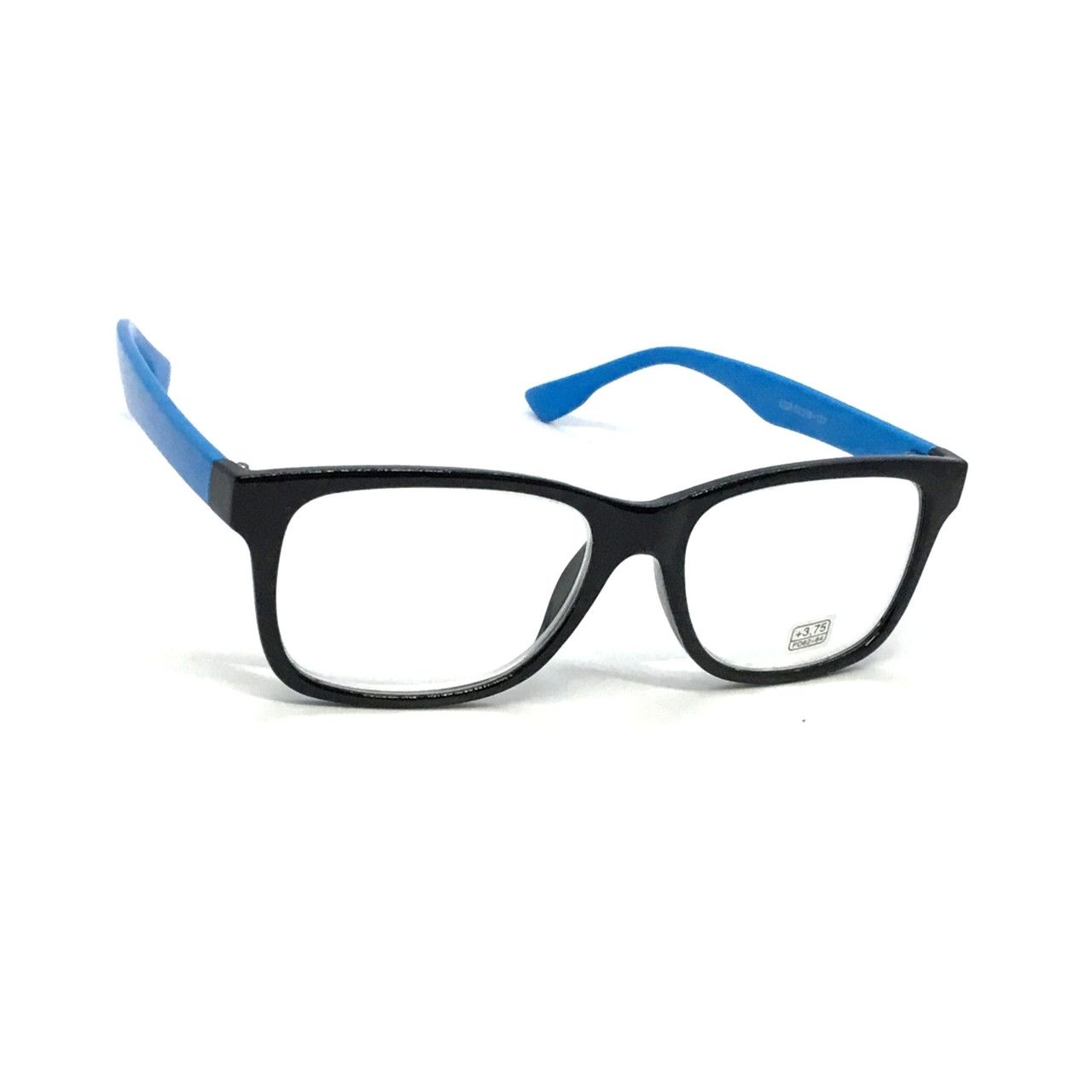 Пластикові окуляри 6232 чорно-блакитні