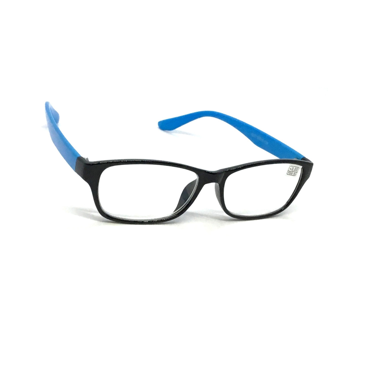 Пластикові окуляри 6213 чорно-блакитні