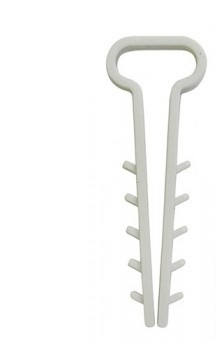 Кріплення "ялинка" 2,0 (10х5мм) пласке білі  10мм(100 шт.)