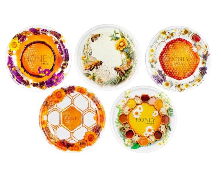 Кришка для меду на скляну банку СОТА №21, Твіст-офф 82мм, фото 1