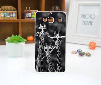 Силіконовий чохол на Xiaomi Redmi 2 з картинкою Три жирафа в окулярах