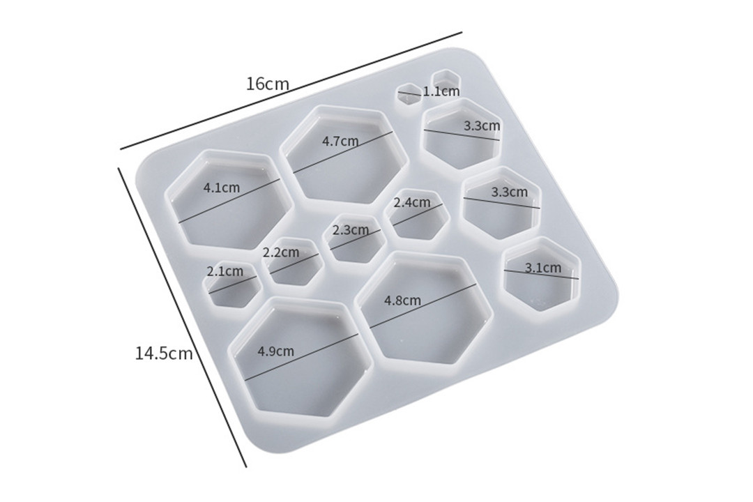 Молд для епоксидної смоли, 16.5*14.5 см, Шестикутники, фото 1