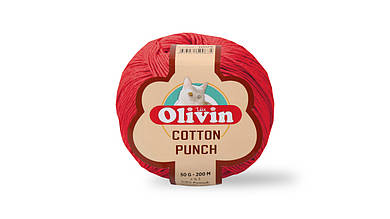 Нитки для килимової вишивки Olivin Cotton Punch, Червоний №1020
