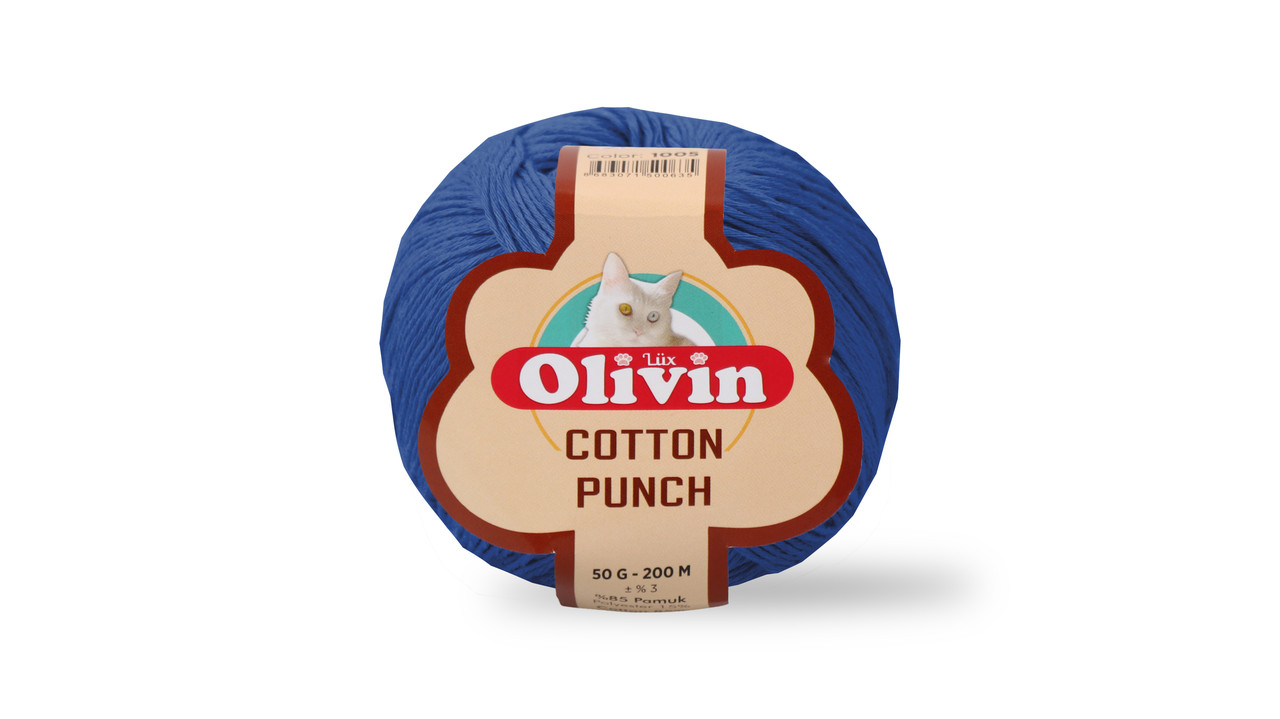Нитки для килимової вишивки Olivin Cotton Punch, Синій №1031